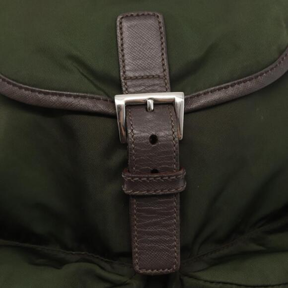 PRADA Backpack Nylon Khaki Silver Auth kk592 main image 9